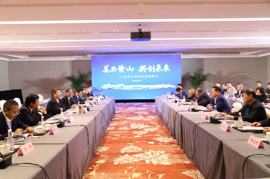 黄山市市长孙勇与丁佐宏等上海市江苏商会考察团一行会谈